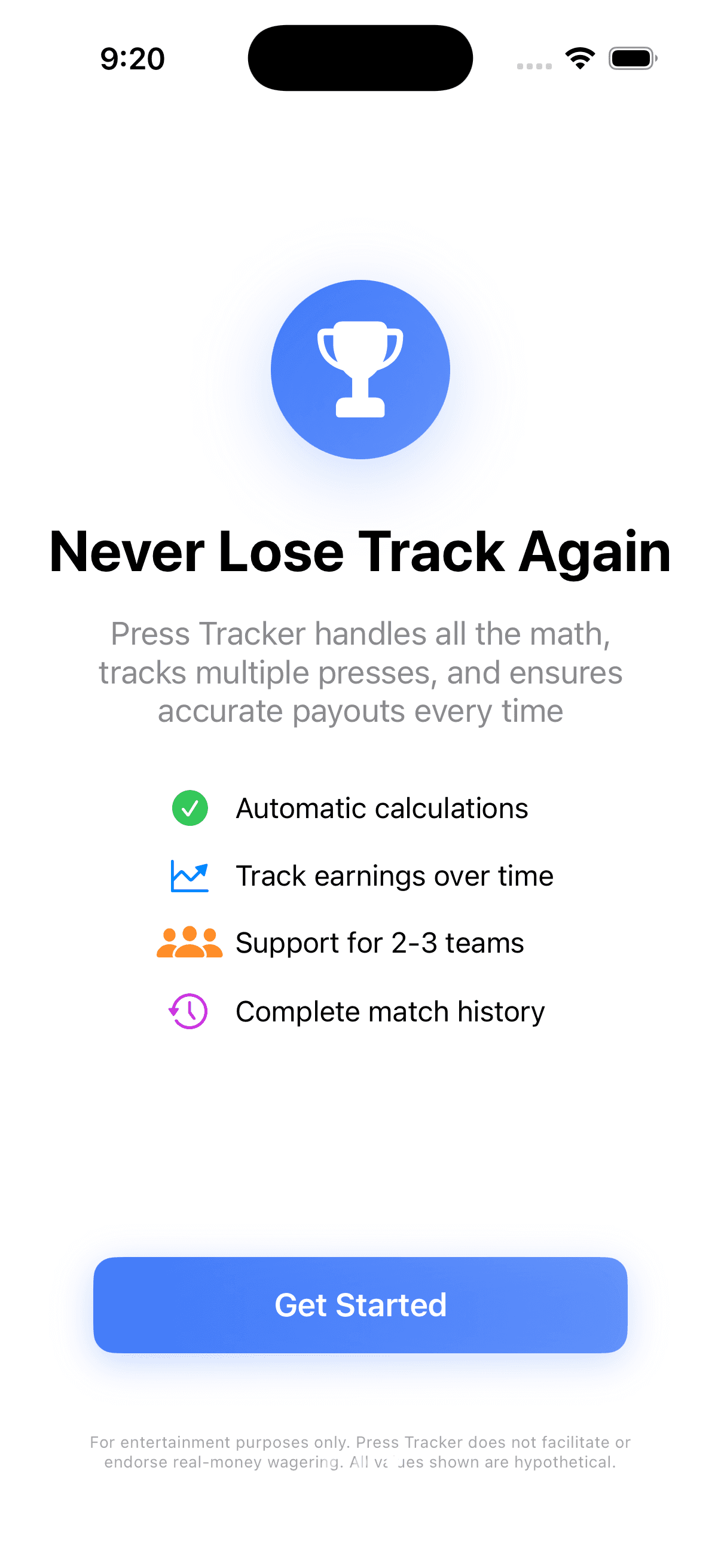 Never lose track — automatic calculations, accurate payouts